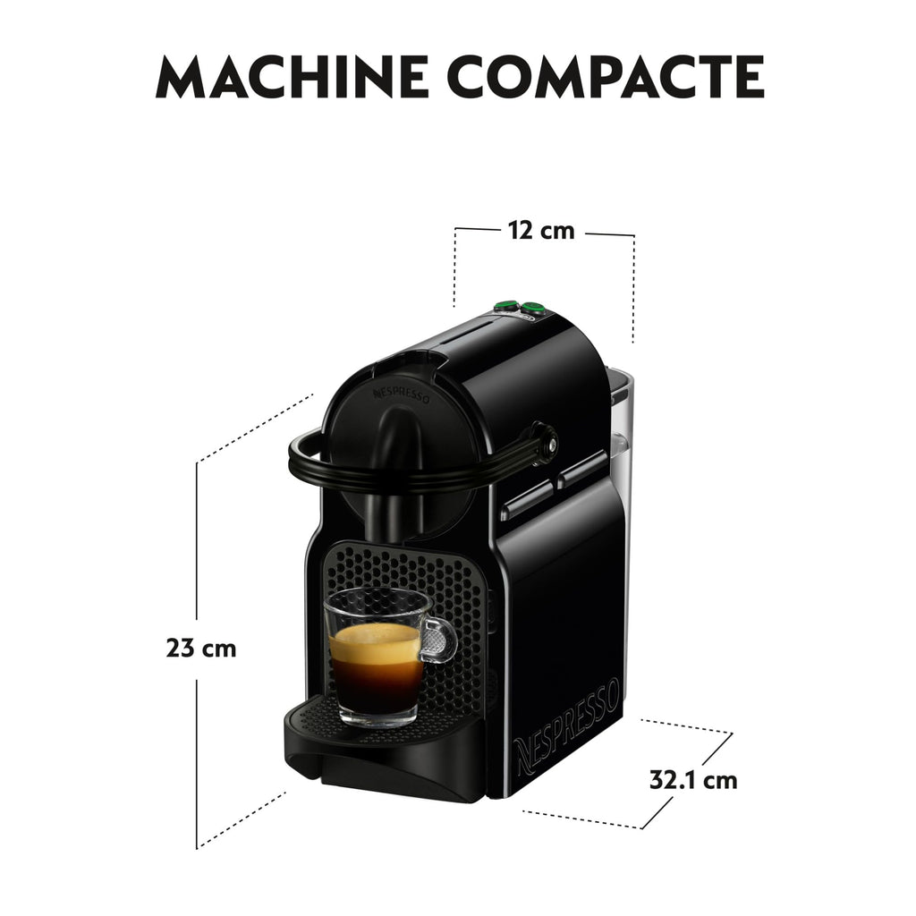 Noreno Inissia – Machine à Café Capsules Noire | 19 Bars, Design Compact