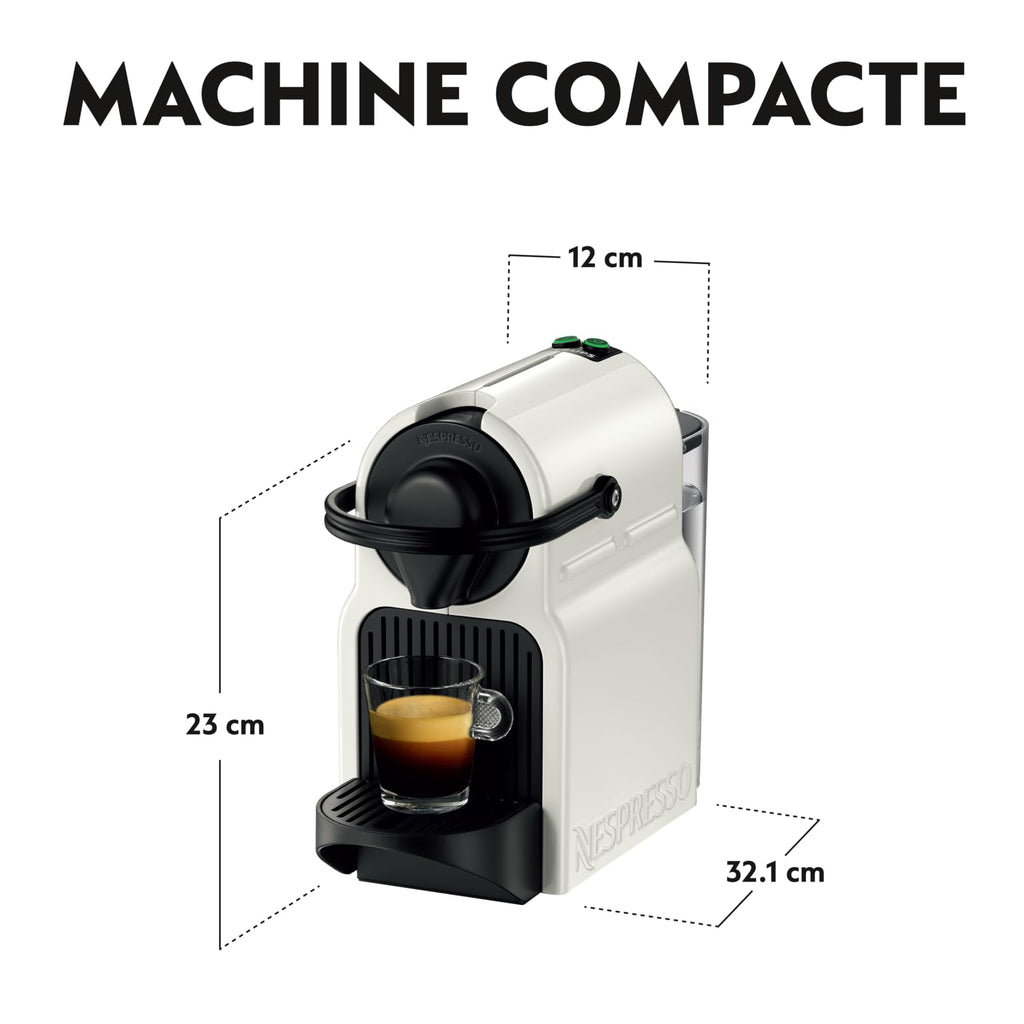 Noreno Inissia – Cafetière Espresso Blanche | 19 Bars, Réservoir 0,7 L