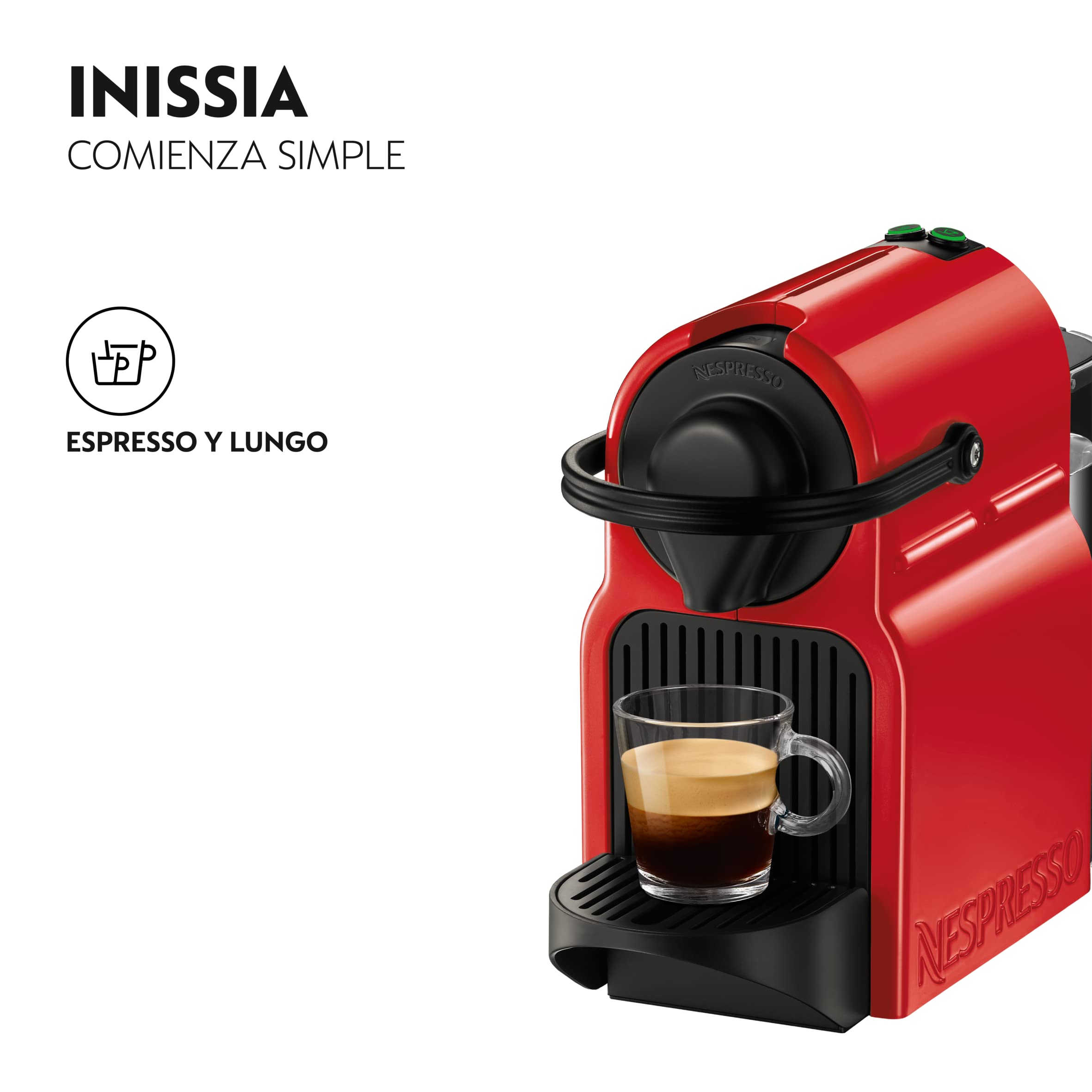 Noreno Inissia – Machine à Café Capsules Rouge Rubis | Réservoir 0,7 L